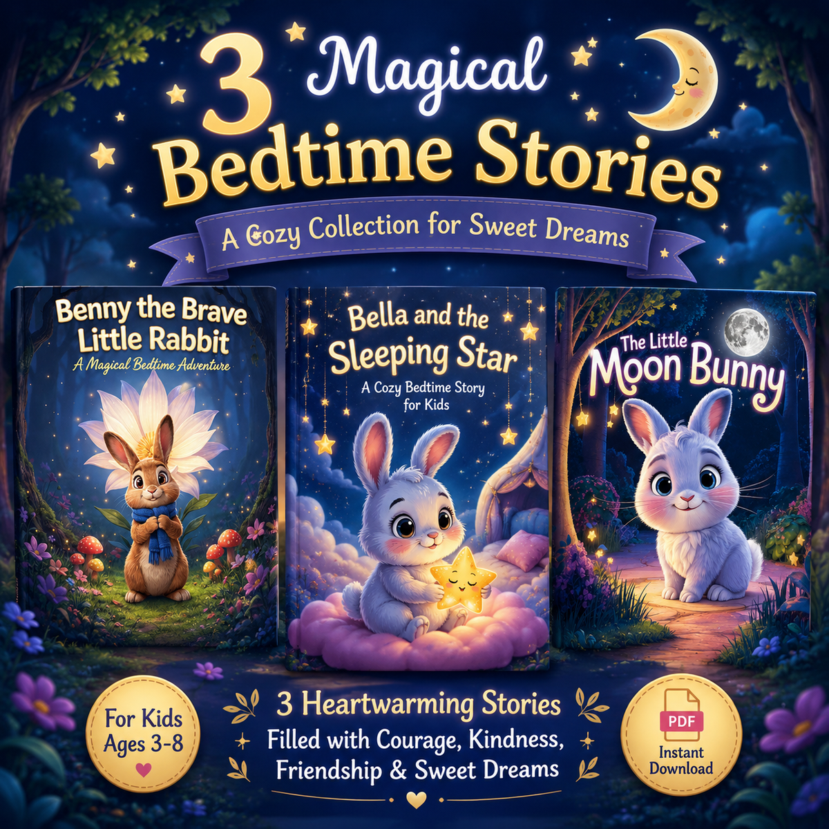 π The Magical Bedtime Story Collection β 3 Premium Illustrated Stories for Kids π°β¨